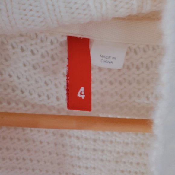 H&M Mid Length Ribbed Knit Cardigan- Wool Blend in Cream- Size 4 - Picture 13 of 13